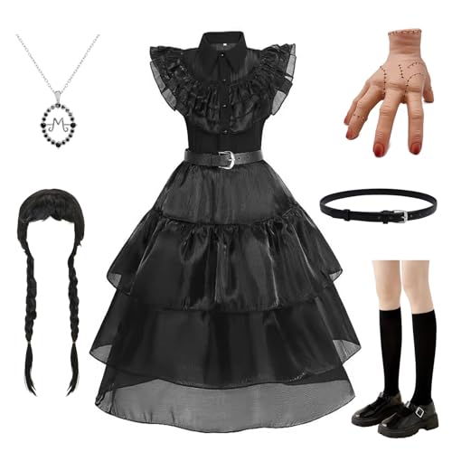 Disfraz negro para niñas Halloween 4-14 años miniatura 1