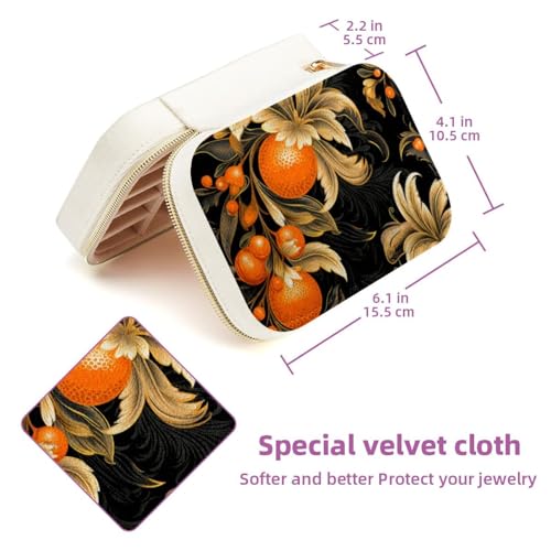 Joyero de viaje doble capa naranja, el regalo perfecto para collares y aretes de mujer 6