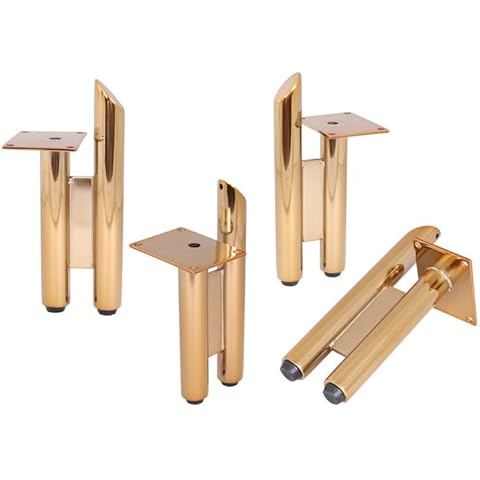 urniture fittings in a rustic style, 4 pieces x 4 inches 6 inches 8 inches gold metal furniture legs, modern style coffee table sofa legs, kitchen table legs, bathroom cabinet bowl legs, used to assem Cover