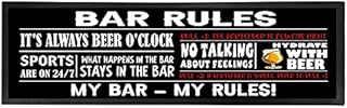 Bar Runner Mat - Long Novelty Home Pub Bar Mats - Funny Drink Beer Gifts for Men Women - Bar Rules