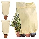 KOMEIYL 3pcs Vaso di Protezione Invernale per Piante, 80 * 100cm Telo Piante Antigelo, Telo per Coprire Piante in Inverno con Cerniere e Coulisse pour Resiste Efficacemente Basse Temperature