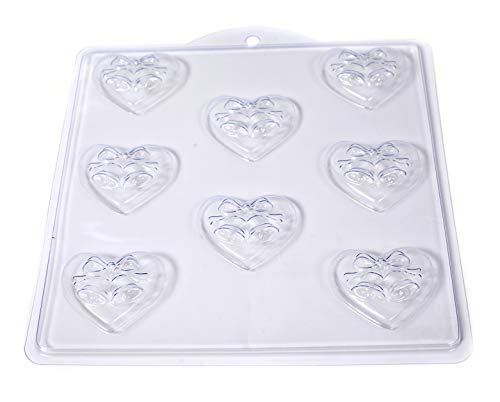 World Of Moulds 8 Cavity Bells on Heart Soap/Bath Bomb Mould Mold M144 x 5