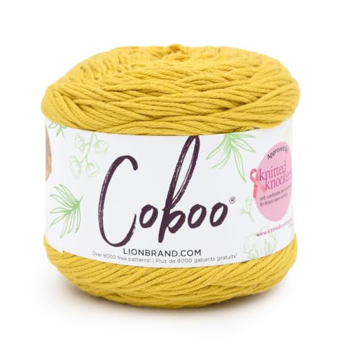 Image of Lion Brand Yarn, Coboo Cotton Blend Crochet Yarn, Buttercup, Yellow, 1 Pack