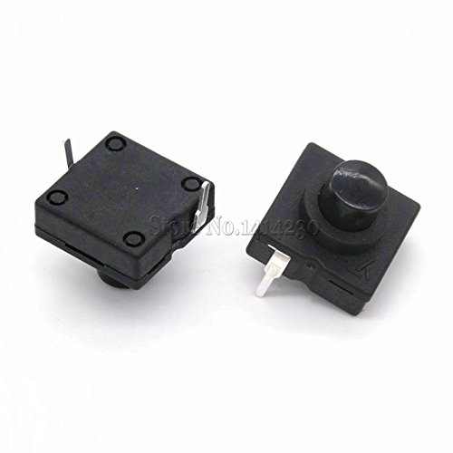Interrupteur de lampe de poche 12x12 commutateur autobloquant mince à 2 broches