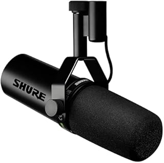 Shure SM7dB Dynamiczny mikrofon wokalowy do transmisji, podcastów i nagrywania, szeroki zakres częstotliwości, ciepły i gładki dźwięk, solidna konstrukcja, zdejmowana osłona przeciwwietrzna - czarny
