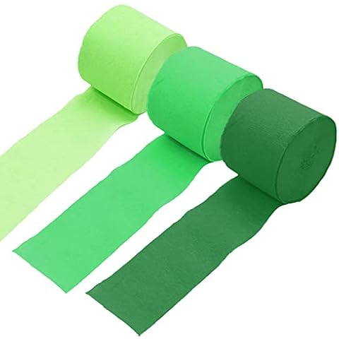 Ainmto 6 Rolls of Crepe Paper, Green, Crepe Paper, Streamers Decoration (4.5 cm x 25 m) Cover
