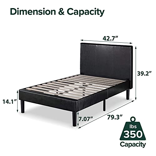 Zinus Gerard Faux Leather Upholstered Platform Bed Frame / Mattress Foundation / Wood Slat Support / No Box Spring Needed / Easy Assembly, Twin #TOP2