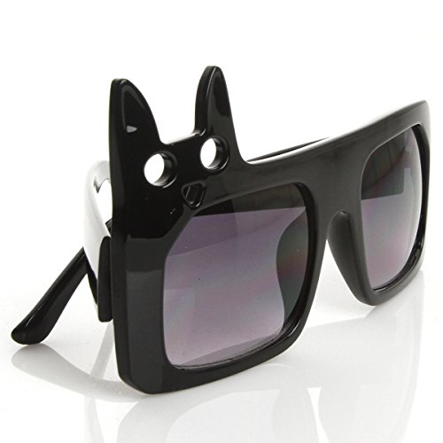 zeroUV Luxe Inspired Fashion Kitty Cat Head Large Square Oversized Sunglasses4