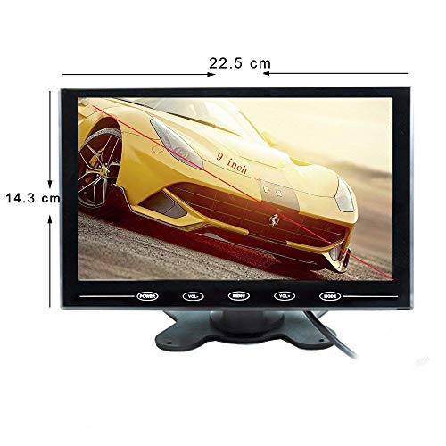 image for CAMECHO 9 Inch LCD Monitor HD Color Screen, 2 Video Input/HDMI/VGA, Su