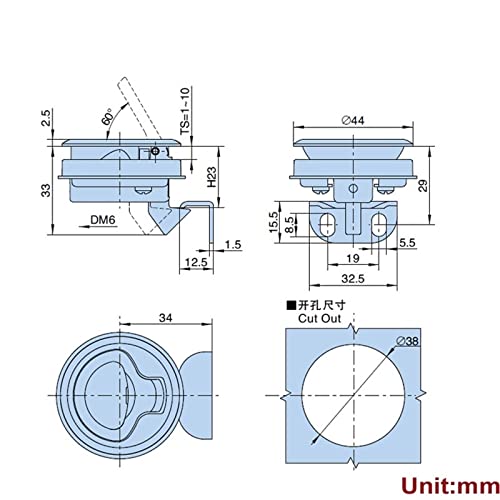 Serrure pour boîte électrique Rarelock MS544 à compression étanche