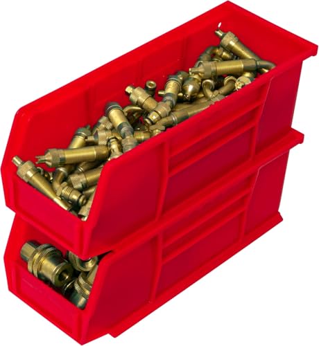 Akro-Mils 30224 AkroBins Plastic Storage Bins, Space-Saving Stackable Bins for Garage, Pantry, Craft Organization, 11" L x 4" W x 4" H, Red, 12-Pack - Image 6