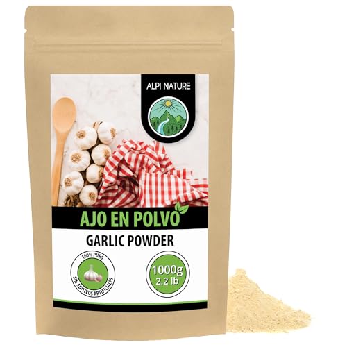 Alpi Nature Ajo en Polvo 1kg, Ajos Secos Molidos, Condimento de Ajo en Polvo para Cocinar