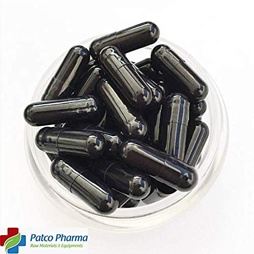 Image of PATCO PHARMA RAW MATERIALS & EQUIPMENTS -Size 0 Black Empty Gelatin Pill Capsule-Gluten Free|Diy Powder Filling(Pack Of 1000)