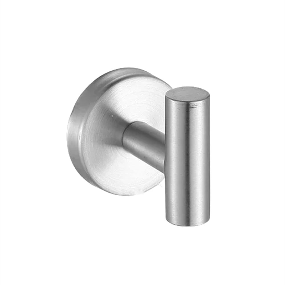 LCANALLYMS Wall hooks, Coat Hook Bathroom Hooks Wall Mount Matte Black Hardware Set Stainless Steel Towel Bar Ring Paper Holder Bath Accessories(Sliver Hook)