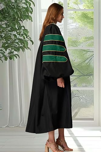 Image of MyGradDay Unisex Deluxe Graduation Doctorate Robe with Gold Piping Available for Customization