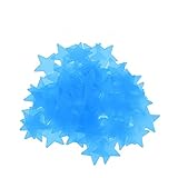 100 pcs 3D Stars Glow in Dark Luminous Wall Stickers for Kids Room Living Room Home Decoration (Blue)