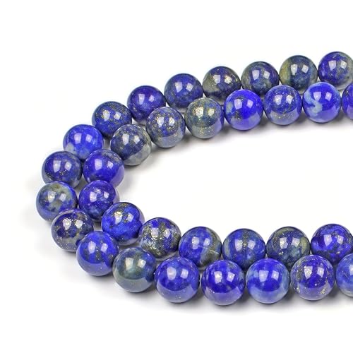 MJDCB Natural Lapis Lazuli Gemstone Loose Beads Round 8mm Energy Stone Healing Power for Jewelry Making
