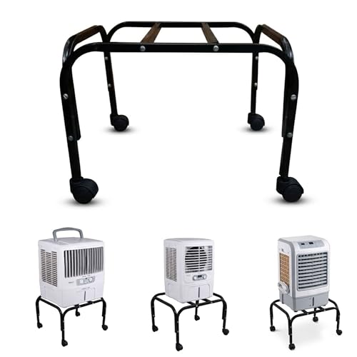 Image of Mumma's LIFE Heavy-Duty Cooler Stand with Wheels | Metal Trolley for Home & Outdoor | Rust-Resistant Black Finish | 360 Rotating Wheels | 100kg Load Capacity | Cooler Movable Stand (Black)