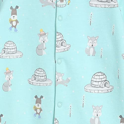 Image of miniklub Infant Boys Grey & White Printed Sleepsuit