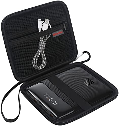 Elonbo Estuche de transporte para banco de energía Baseus, 20000 mAh, 100 W, PD de carga rápida, cargador portátil, bolsa de viaje, soporte de almacenamiento de cargador portátil para portátil,