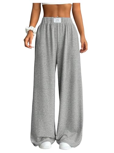 Image of SOLY HUX Girl's Wide Leg Sweatpants Elastic High Waisted Loose Baggy Pants with Pockets