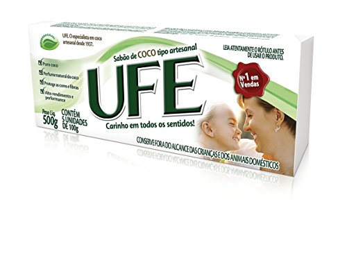 Sabão Pedra Coco 5X100g, UFE, Branco, 5X100 g