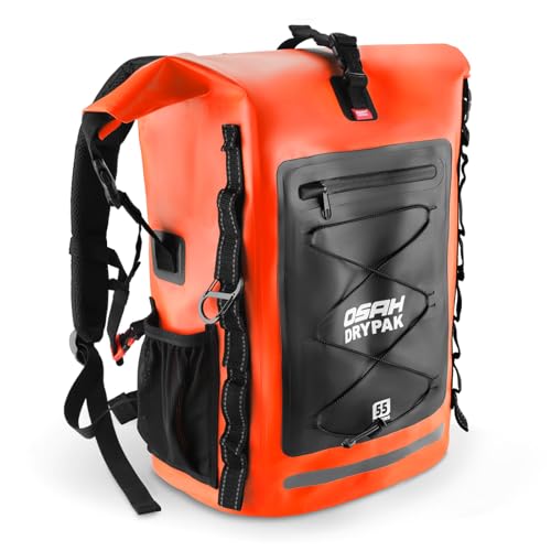 Image of OSAH DRYPAK Waterproof Backpack Dry Bag 35L /55L /85L- Heavy Duty Roll-Top Hiking Backpack Sack Keeps Gear Dry for Travel, Kayaking, Boating, Camping, Rafting and Fishing