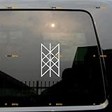 Web of Wyrd Calcomanía de vinilo Skuld's Net Viking Matrix of Fate Norse Odin - Paquete de 2 unidades, color blanco de 4 pulgadas, para coche, barco, laptop, taza, sin fondo, troquelado