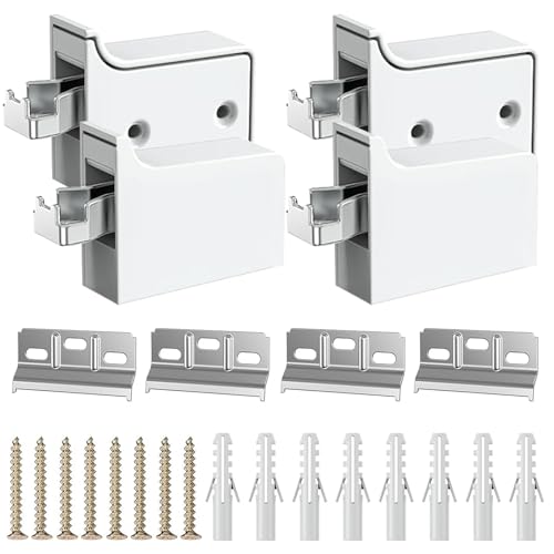 GIAK 4 Stück Schrankaufhänger Wandhalterung Schrankhalterung Schrankträger Schrank-Aufhänger mit Montageschiene Schrankhalter für Hängeschränke, Verstellbar Aufhänger Hängeschrank (B)