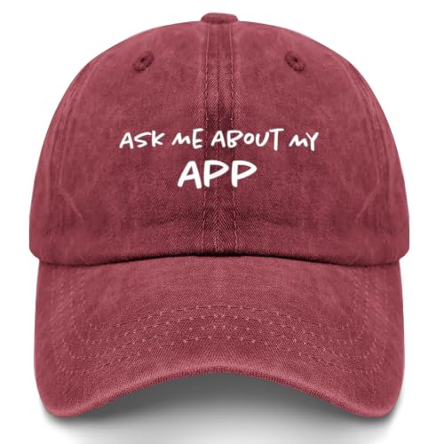 ASK ME ABOUT MY APP Hats for Men aesthetic Washed Distressed Baseball Caps