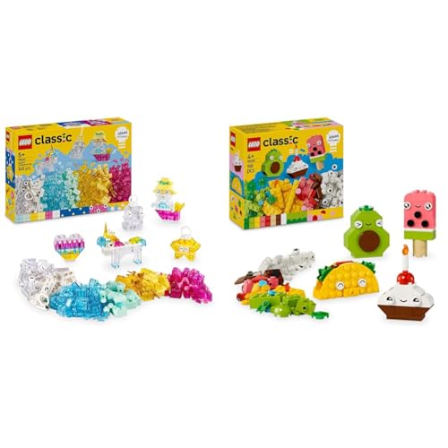 LEGO Classic Scatola Trasparente Magica + Giocattolo Gioco di Amici Alimentari Creativi Mattoncini Colorati e Set di...