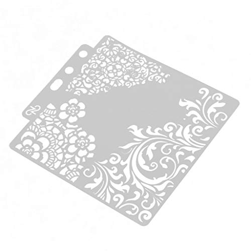BUZHI Plastic Painting Stencils,Flower Lace Stencils Template for Journal, Notebook, Home Decor, Crafting, DIY Albums, Scrapbook and Printing on Paper