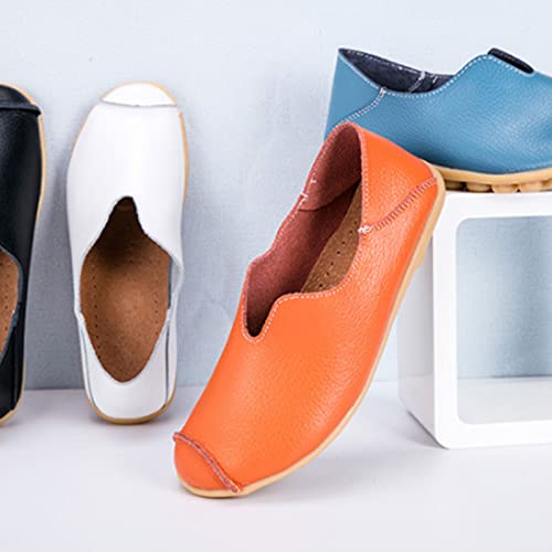 Huixing Art Women's Casual Waterproof Non-Slip Slip-On Round Toe Flat Shoes2