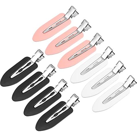 10 pcs Makeup Hair Clip No Crease Hair Clip No Bend Hair Clips Curl Pin Clips for Bangs Finger Waves Makeup Application Hairdressing Hairpins for Hair (Black, White, Pink) Cover