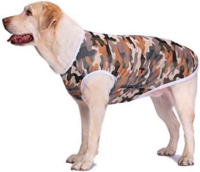 Pet Clothes, Dog Vest Camouflage Shirt Sunscreen Cool Breathable T-Shirt for Medium Large Dog (26/XL, Green Camouflage)