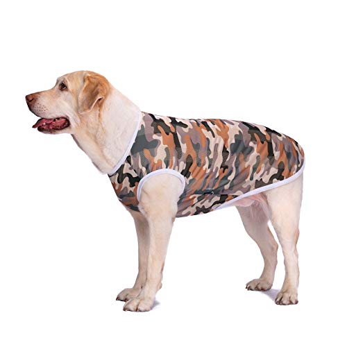 Image of HDKUW Pet Clothes,Dog Summer T-Shirt Cool Breathable Sunscreen Dog Vest Clothes Outfit Costume for Medium Large Dogs Camouflage 6XL