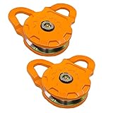 GearAmerica Mega Snatch Blocks (2 PACK) 25T Strength (25,000 LBS WLL) | Heavy Duty Winch Pulley for Synthetic Rope or Steel Cable | Offroad like a Pro! - Control Recovery Direction, Double Winch Power