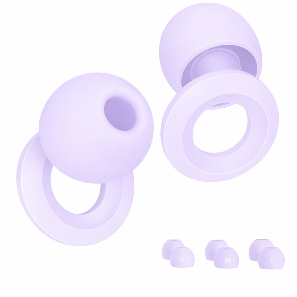 Silicone Noise Cancelling Ear Plugs 24dB for Sleeping, Study & Meditation | Reusable Waterproof Earplugs for Swimming, Concerts & Travel | Soft Material | Black | Size S-M-L-image-44