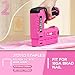 Pink Electric Staple Gun, 7PCS 2 in 1 Cordless Stapler Nail Gun Set with 2500pcs Staples Nails, 4V Brad Nailer Tacker for Upholstery, Wood, Carpentry, Crafts, DIY, Brad Nailer Kit with USB Charger