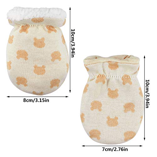 SUMERSHA 8 Pairs Newborn Mitten Gloves Baby Warm Thick Cotton Mittens Unisex Infant No Scratch Winter Mittens for Baby Girls Boys