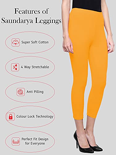 Image of Saundarya Calf Length Leggings for Women Sizes: Small Size (S /M) for 26-30 inches Waist, Regular Size (L /XL) for 30-36 inches Waist and Plus Size (2XL /3XL) for 36-40 inches Waist