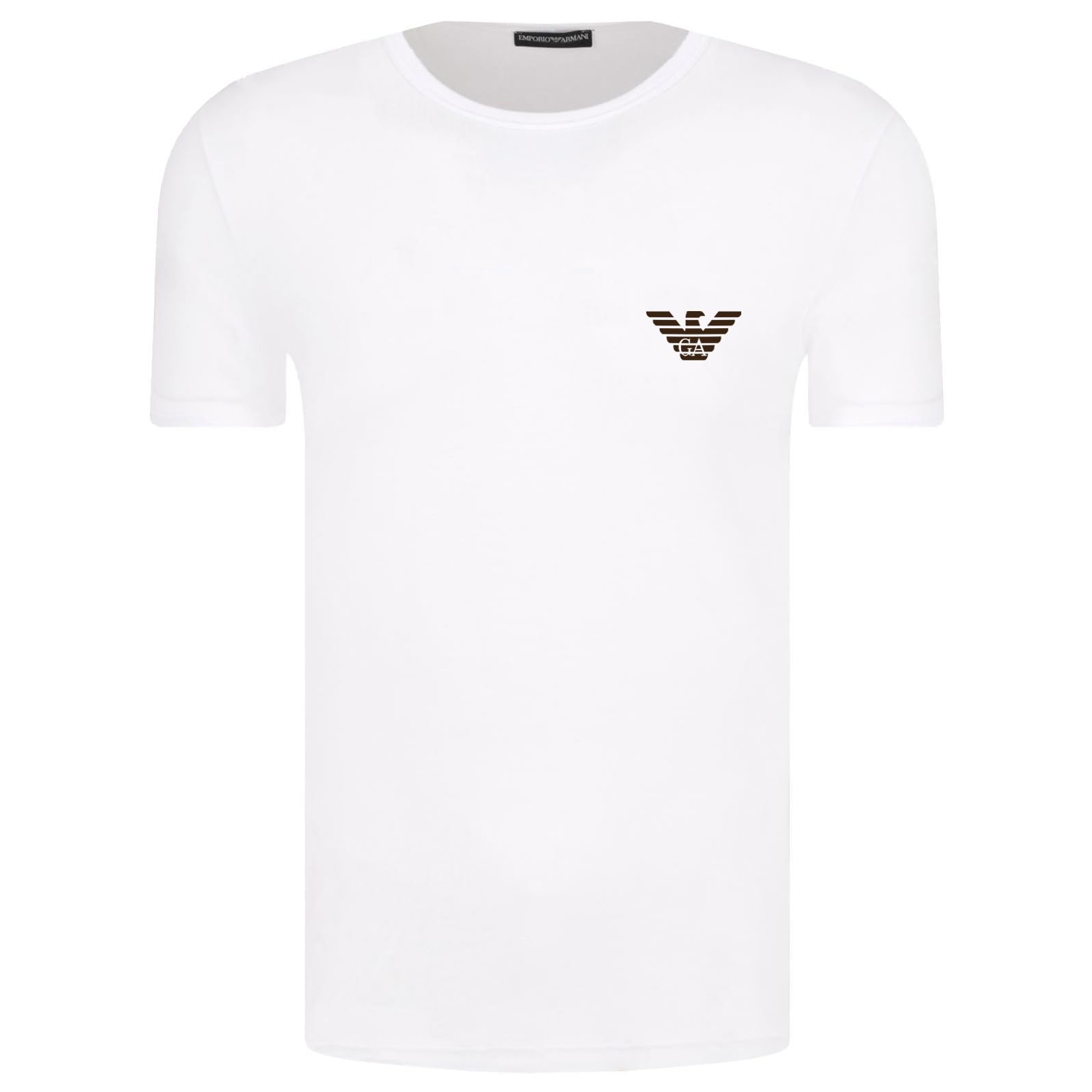 Emporio Armani Maglietta Uomo 211818 3R476, T-Shirt Manica Corta, Girocollo (Bianco, S)