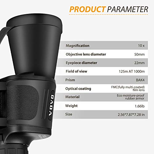 10 x 50 Binoculars for Adults - Professional High Definition Large Field of View Binoculars for Bird Watching Hunting Wildlife Viewing Outdoor Sports Game and Concerts
