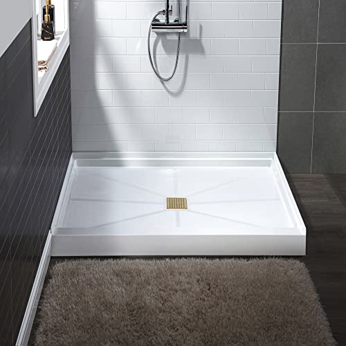 Woodbridge Sbr3636-1000C-Bg Shower Base, White With Brushed Gold Cover #TOP4