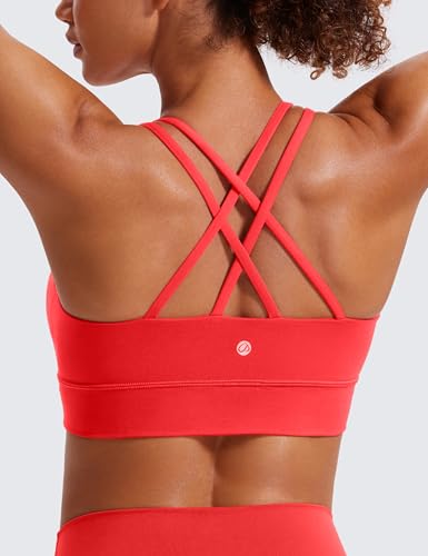 Image of CRZ YOGA Softness Mold Butterluxe Sports Bras | Molded Cup, Light Support, Yoga, Extremely Soft, Longline, Strappy Back, Scoop Neck, for Women
