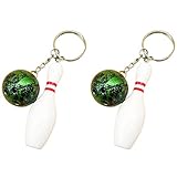Oce180anYLVUK Bowlingkugel Schlüsselbund, 2Pcs Mini Simulation Bowlingkugel Schlüsselbund Tasche Anhänger Auto Schlüsselring Zubehör Grün