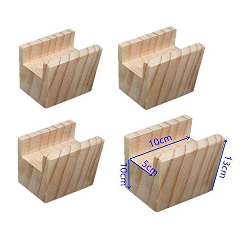 Preisvergleich Produktbild Möbelerhöher Betterhöhung Tischerhöher Elefantenfuß Bed Riser aus Holz 4 Stück