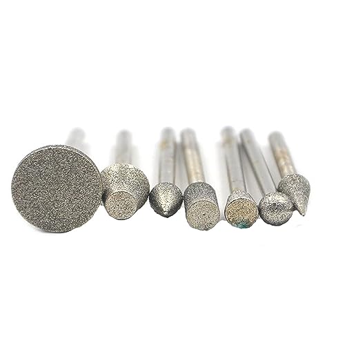 Diamant Schleifstifte Fräser Set - 50 stk Diamantfräser Frässtifte, 1/8 Zoll Rotationswerkzeug Zubehör für Glas Edelstein Metall Schleifen, #120