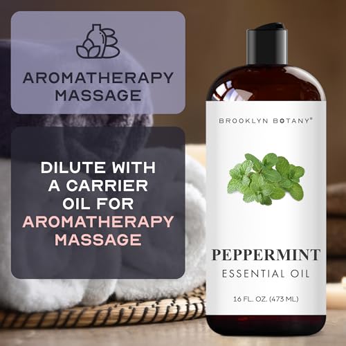 Image of Brooklyn Botany Peppermint Essential Oil - Huge 16 Fl Oz - for Candle Making, Soap Making, Diffusers, and Aromatherapy