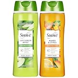 Suave Body Wash Variety 2-Pack, Juicy Green Apple + Mango Citrus – Gentle Body Washes with Fruit Blend Oil Essence, 18 Oz Ea